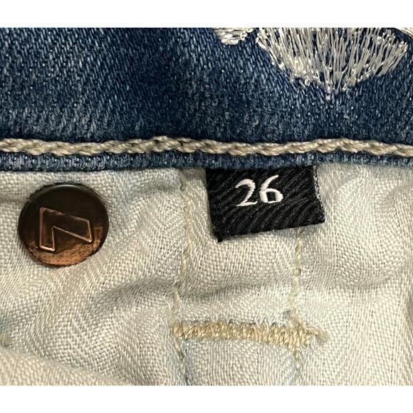 M164 7 FOR ALL MANKIND Women's High Waist Ankle Skinny Jeans Floral Size 26 - Picture 11 of 16